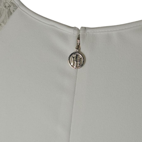 Tommy Hilfiger Lace-Sleeve A-Line Ivory Dress Size 18W NWT - Picture 6 of 14